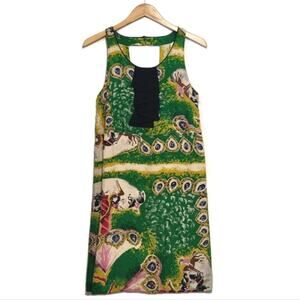 Anthropologie Moulinette Soeurs Silk Shift Dress Horse Print Vintage Inspired  6